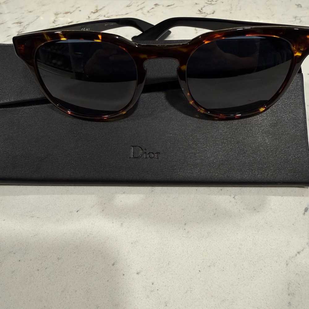 CD Christian Dior Tortoiseshell Sunglasses with Dark Lenses